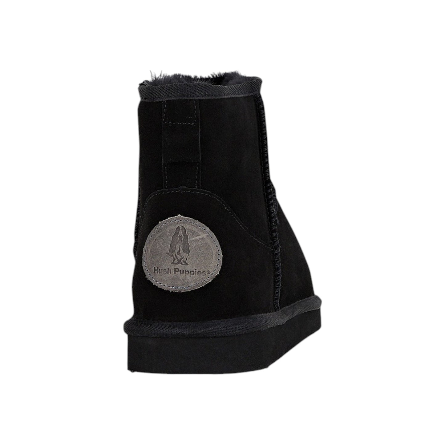 Mens Hush Puppies Lorry Boot Slippers Black Suede