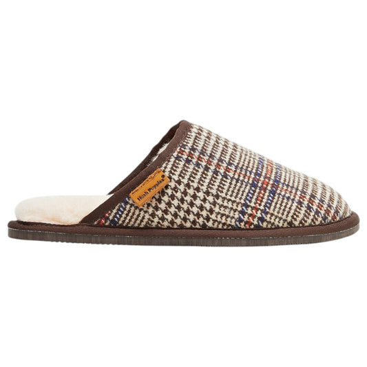 Mens Hush Puppies Sled Slippers Natural Plaid