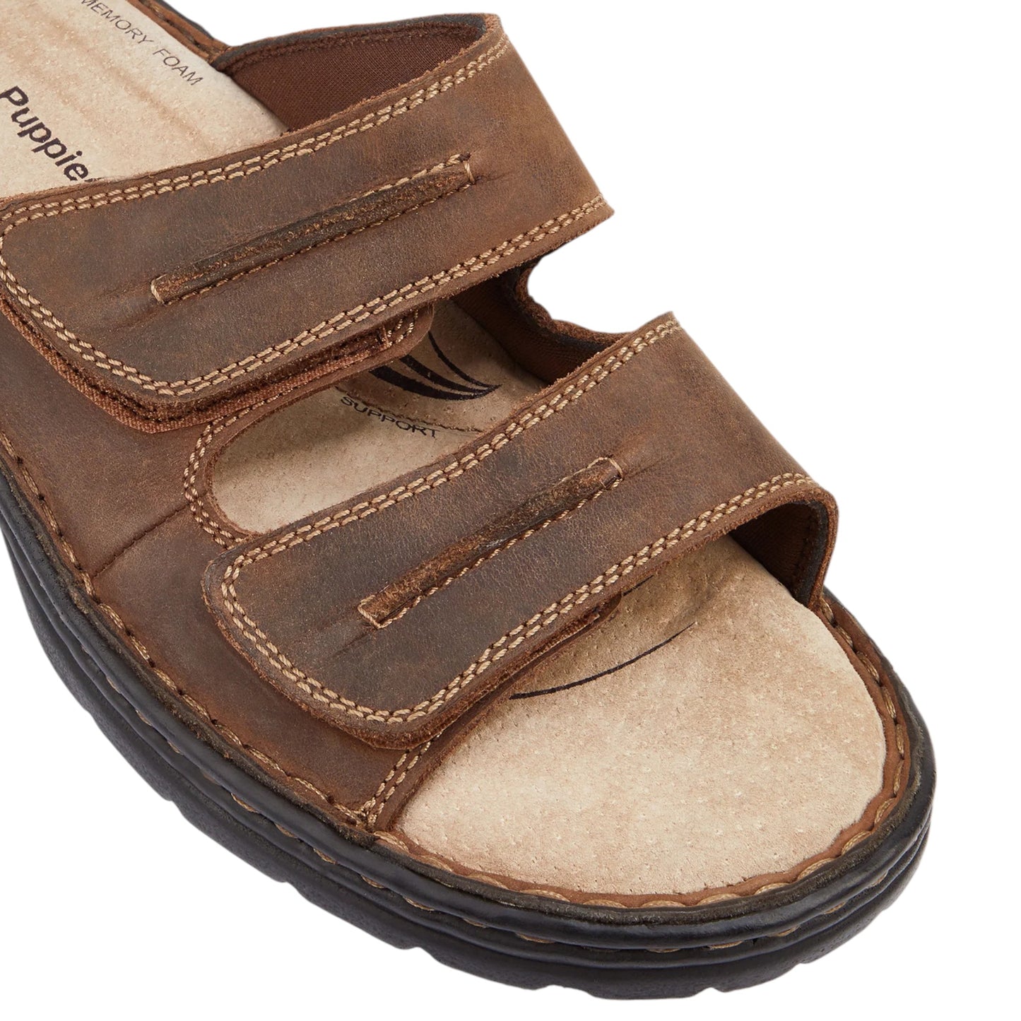 Mens Hush Puppies Slider Sandals Brown