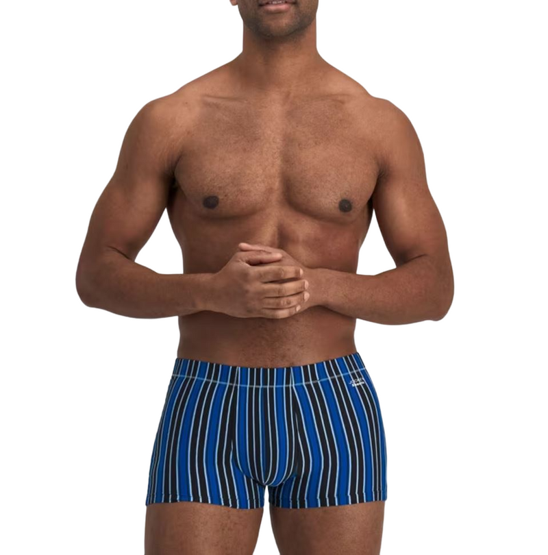 6 x Jockey Mens Skants Trunk Underwear Undies Striped Black And Blue