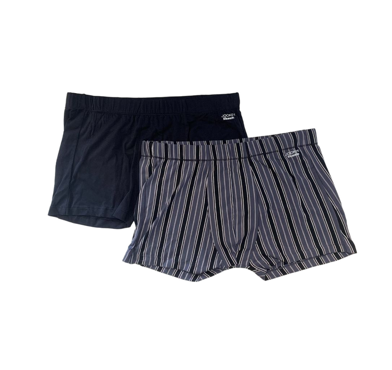 2 x Jockey Mens Skants Trunk Underwear Undies Stripped Grey Multicoloured