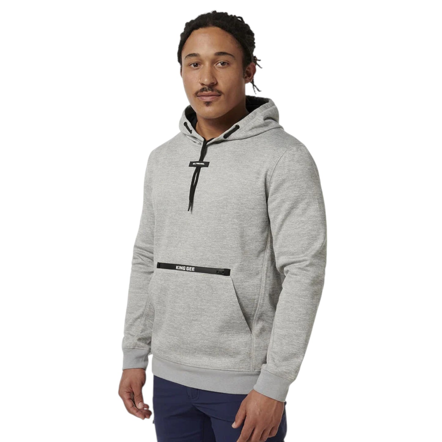 Mens KingGee Trademark Tech Hooded Hoodie Grey