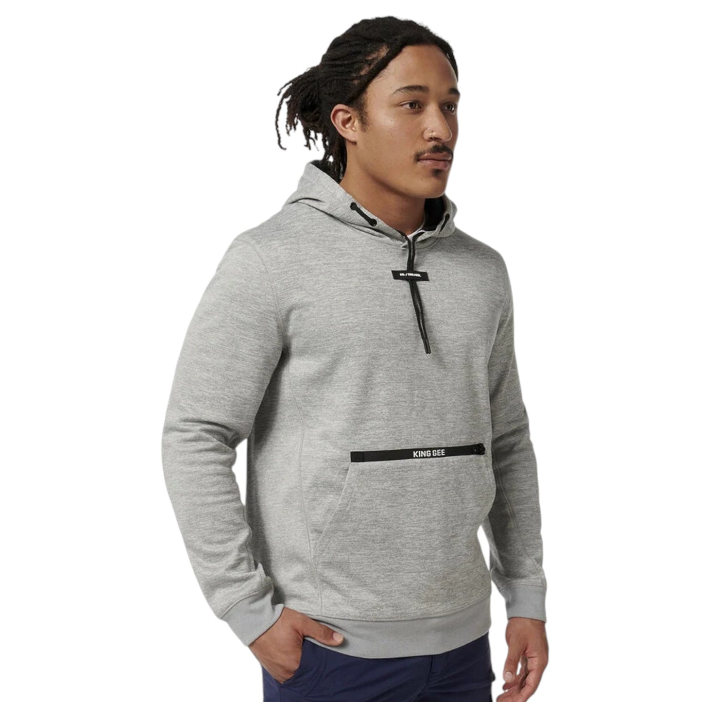 Mens KingGee Trademark Tech Hooded Hoodie Grey