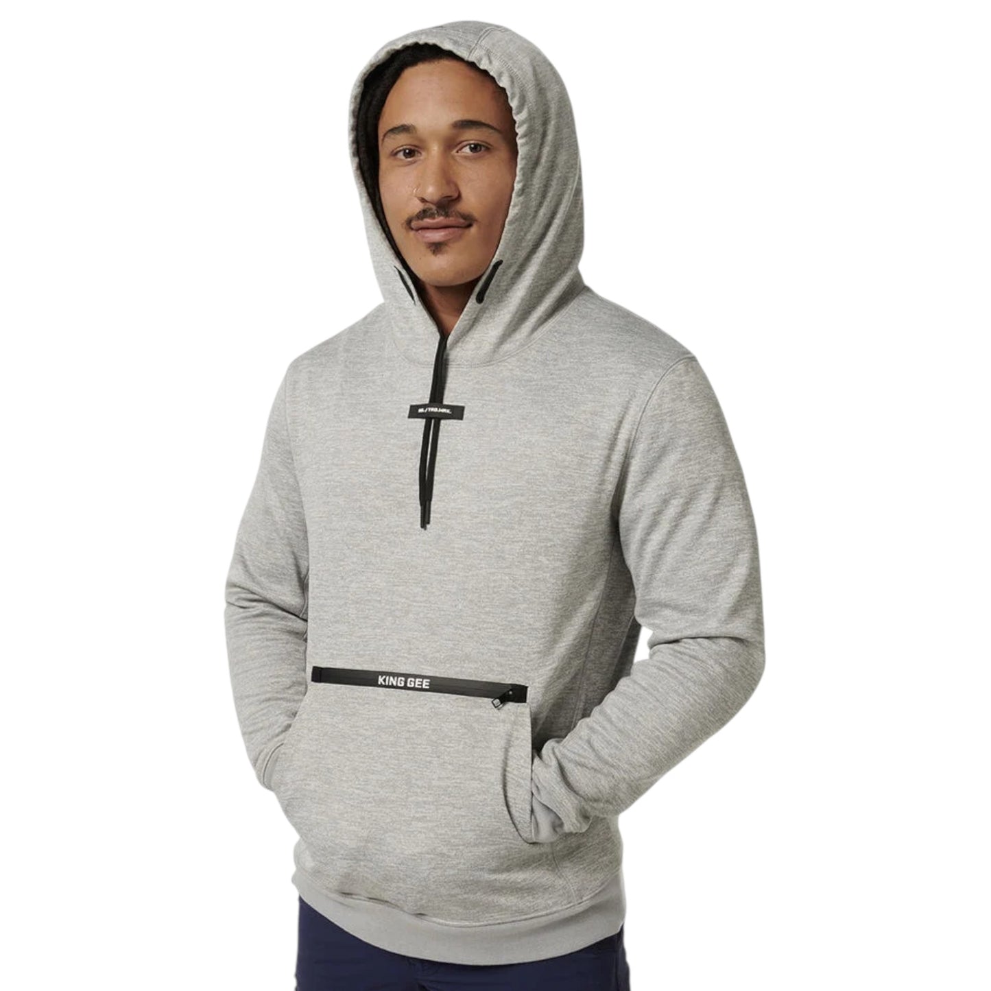 Mens KingGee Trademark Tech Hooded Hoodie Grey