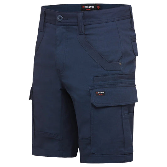 Mens KingGee Tradies Utility Cargo Shorts Navy