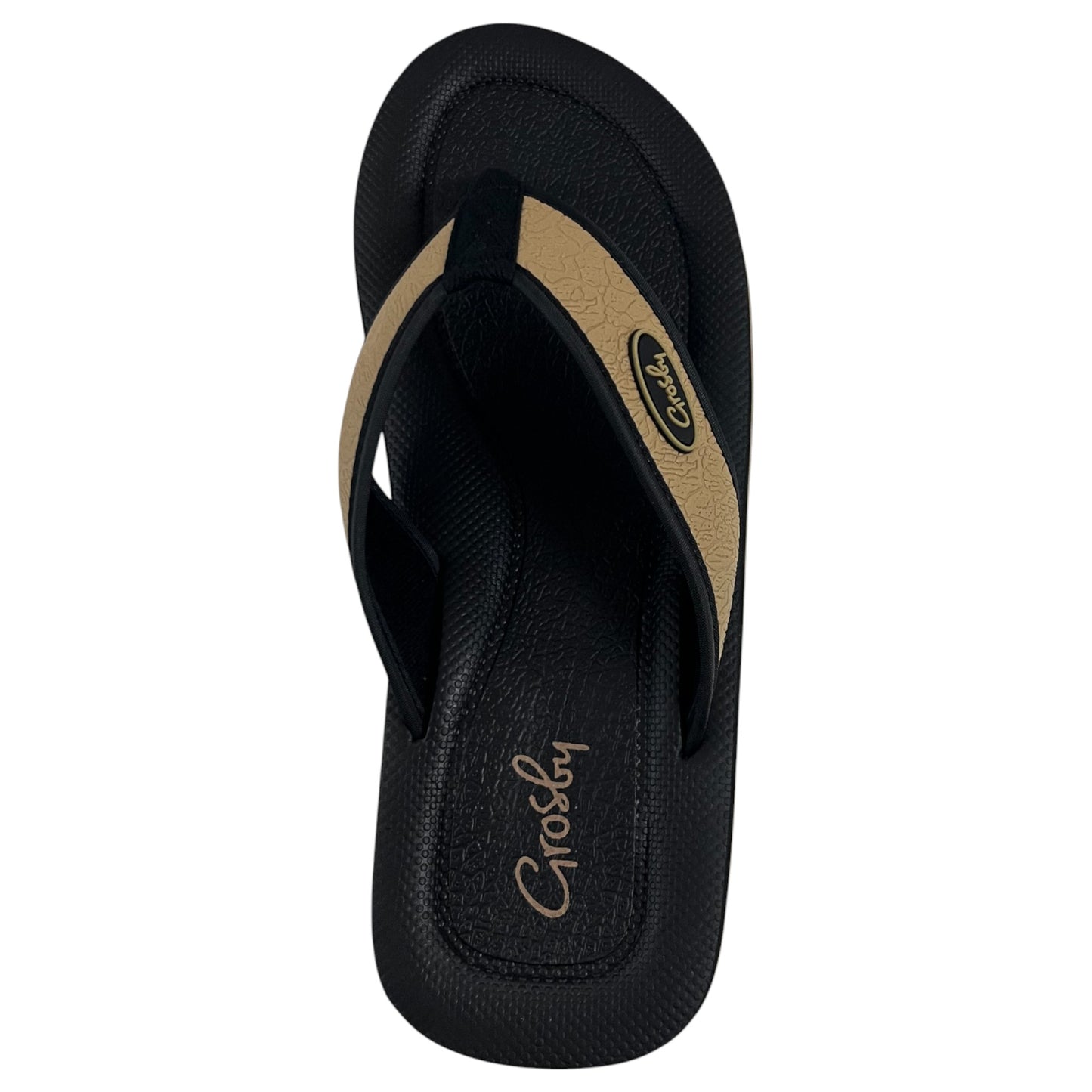 Mens Grosby New Husky Thongs Khaki/Black