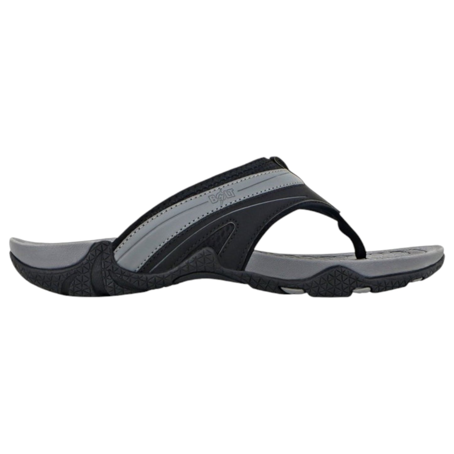 Mens Lightning Bolt Wayne Thongs Black/ Grey