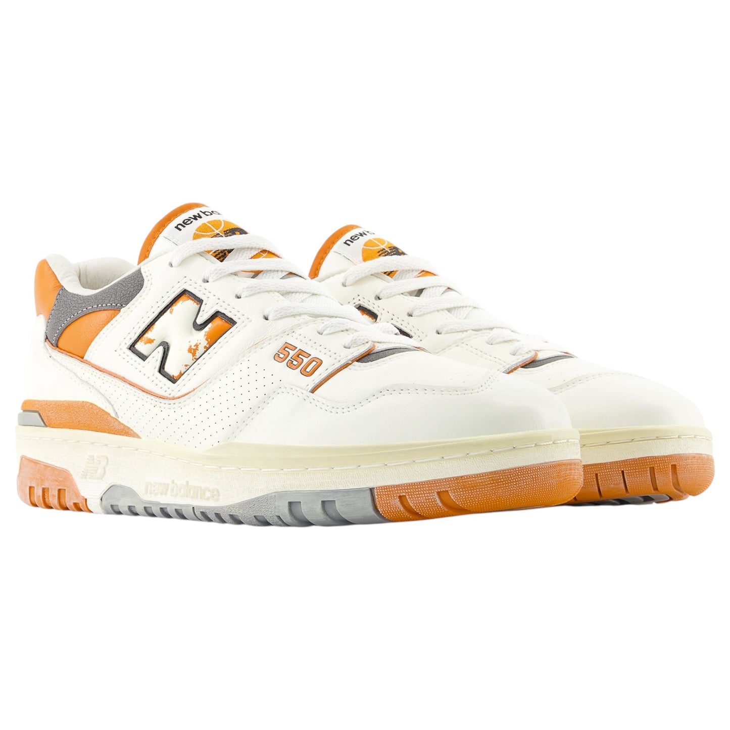 Mens New Balance 550 Shoes White/Orange