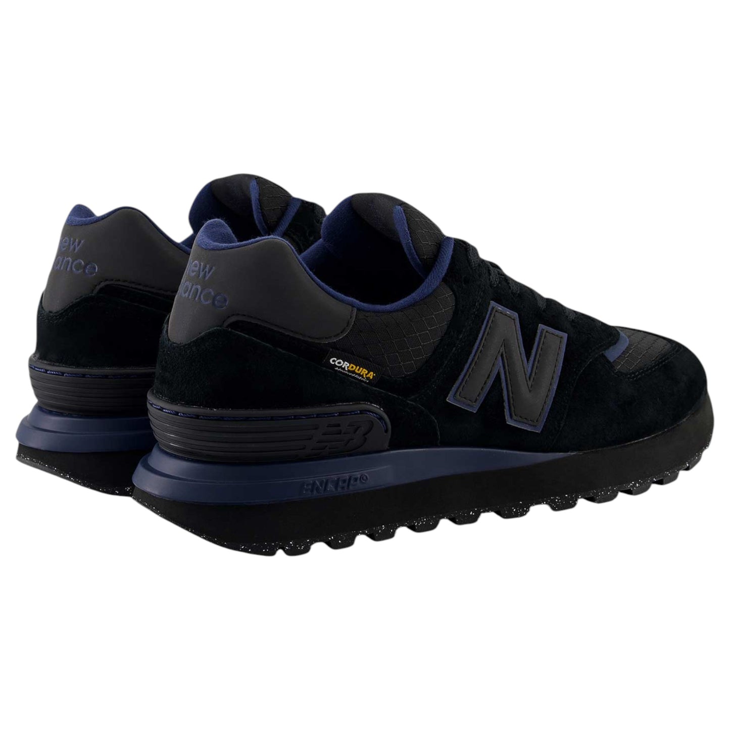 Mens New Balance 574 Shoes Black/Navy