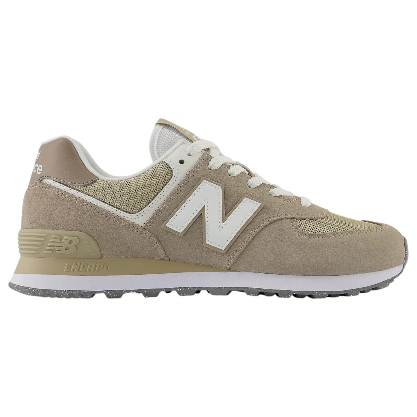 Mens New Balance 574 Shoes Light Mushroom/White