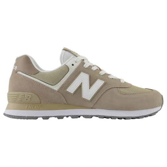 Mens New Balance 574 Shoes Light Mushroom/White