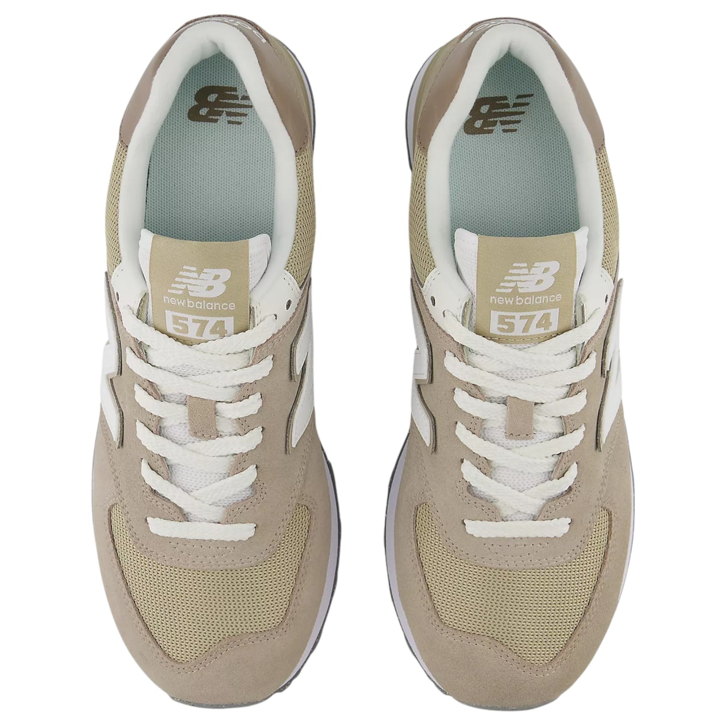Mens New Balance 574 Shoes Light Mushroom/White