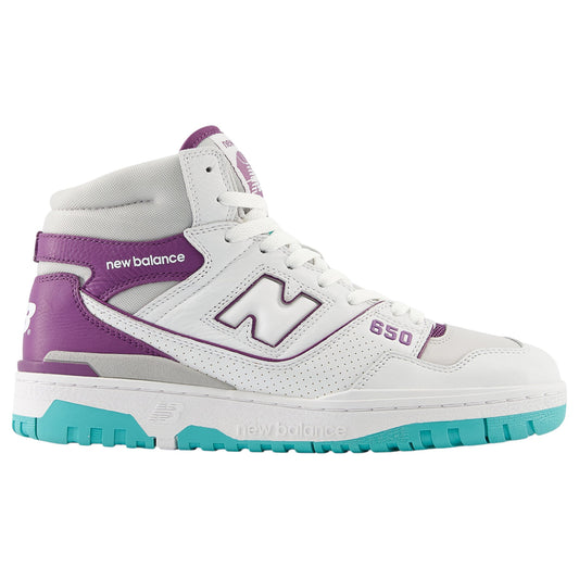 Mens New Balance 650 High Top Shoes White/Purple