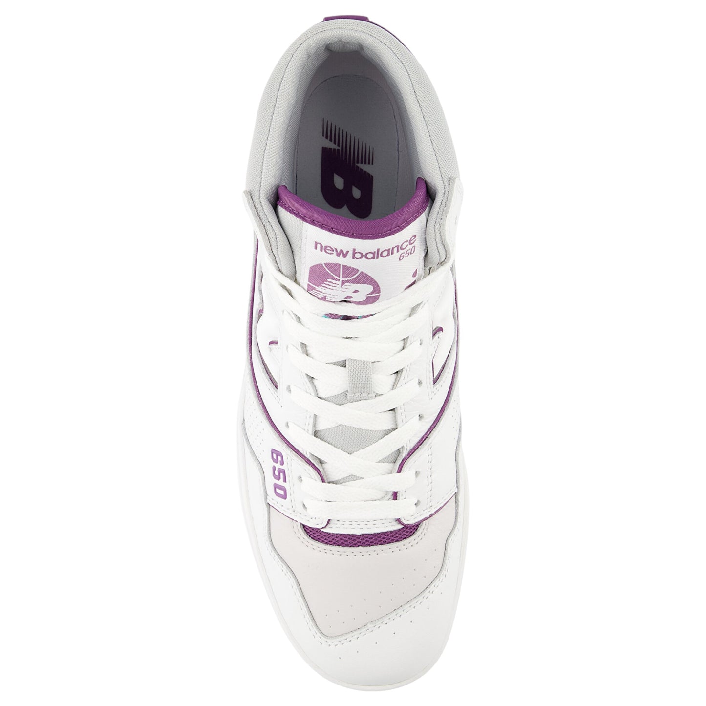 Mens New Balance 650 High Top Shoes White/Purple