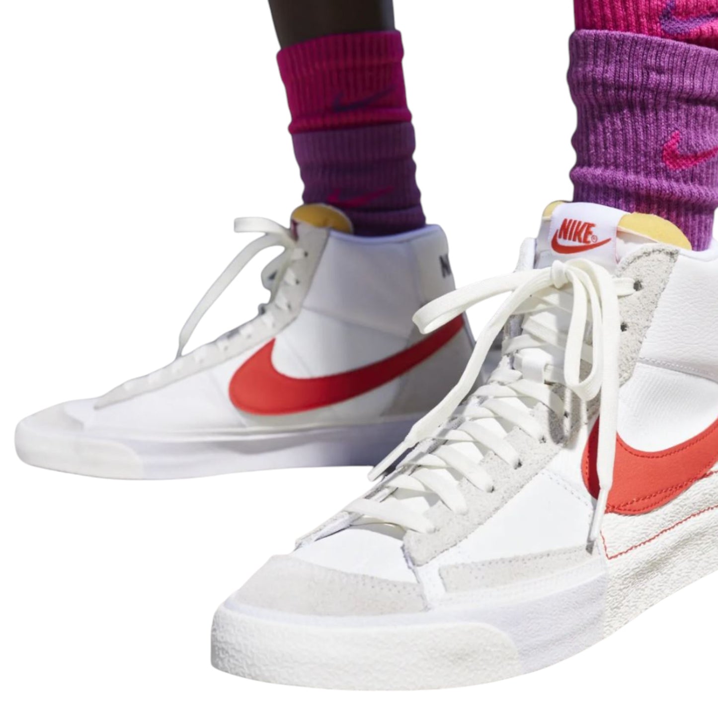 Mens Nike Blazer Mid 77 Pro Club Remastered Shoes White/Orange