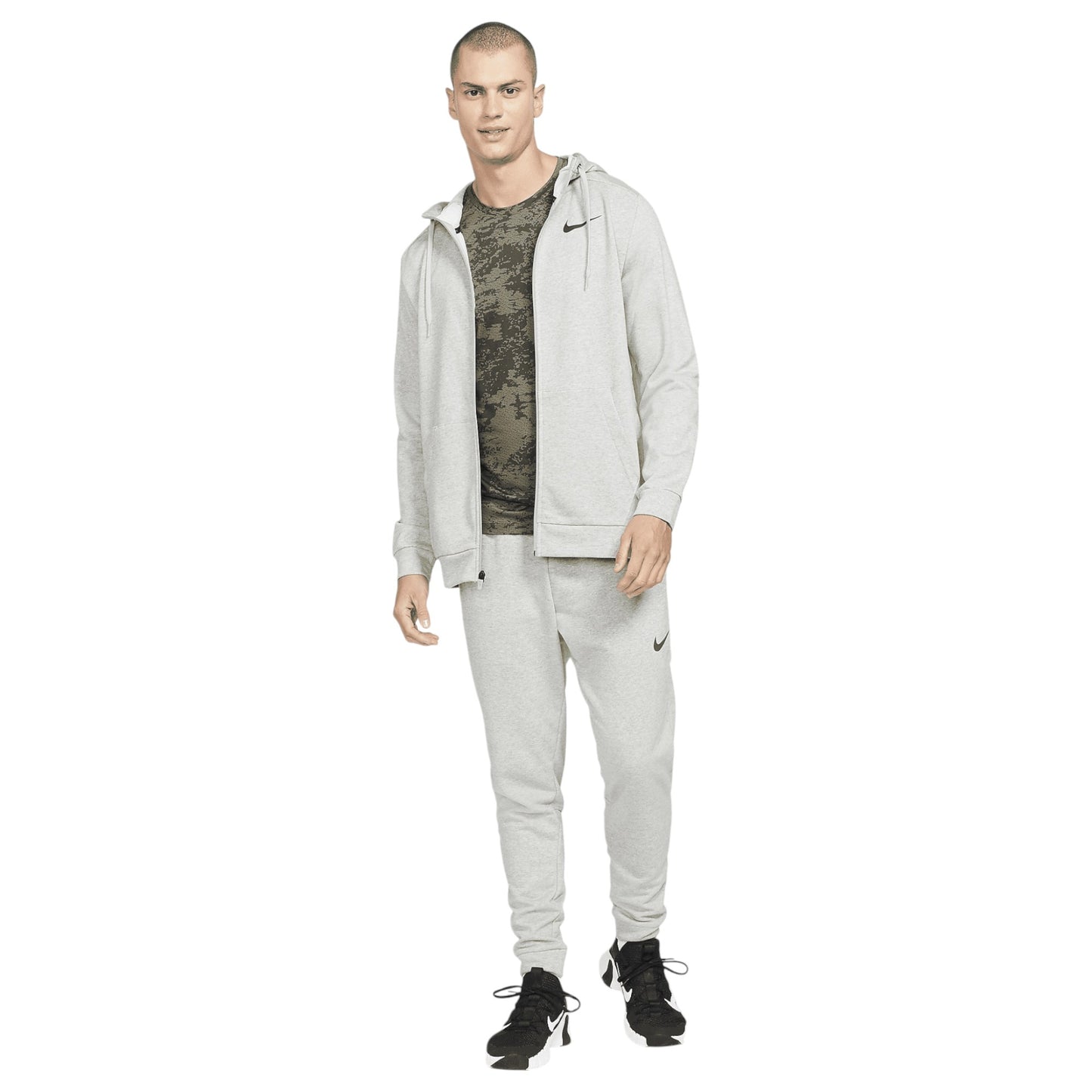 Mens Nike Dri-FIT Taper Fitness Fleece Sportswear Trackies Grey