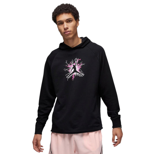 Mens Nike Jordan Dri-FIT Sport Fleece Graphic Hoodie Black