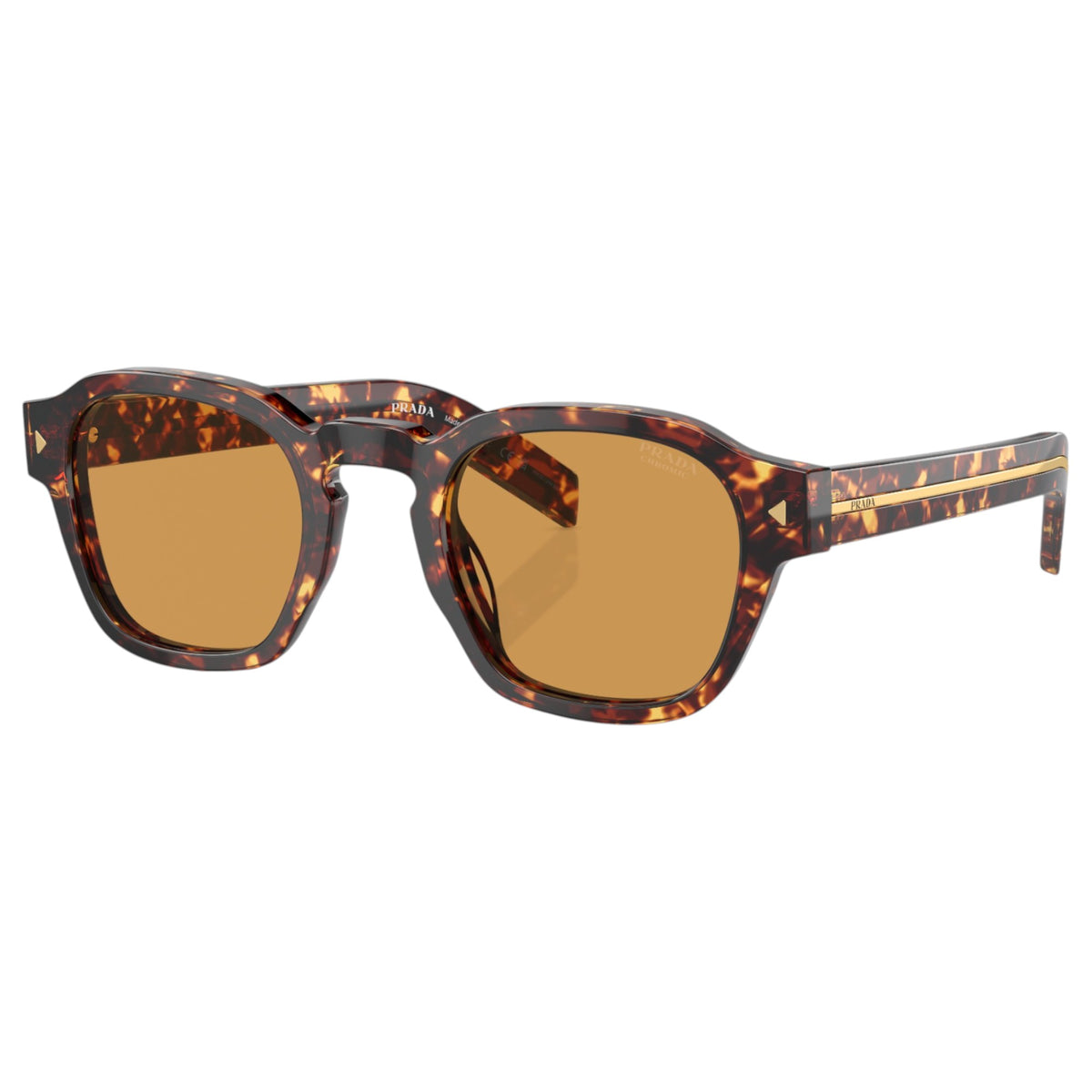 Mens Prada PRA16S Sunglasses Magma Tortoise/Light Brown