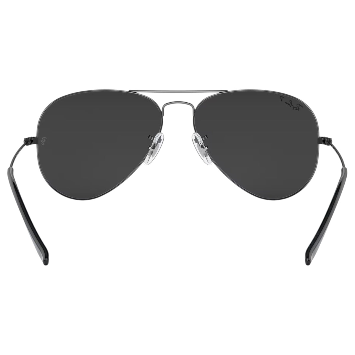 Mens Ray-Ban Aviator RB3025 Polarised Sunglasses Polished Black