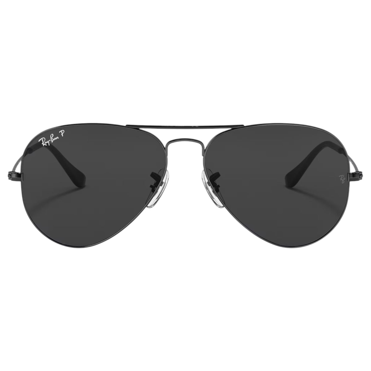 Mens Ray-Ban Aviator RB3025 Polarised Sunglasses Polished Black
