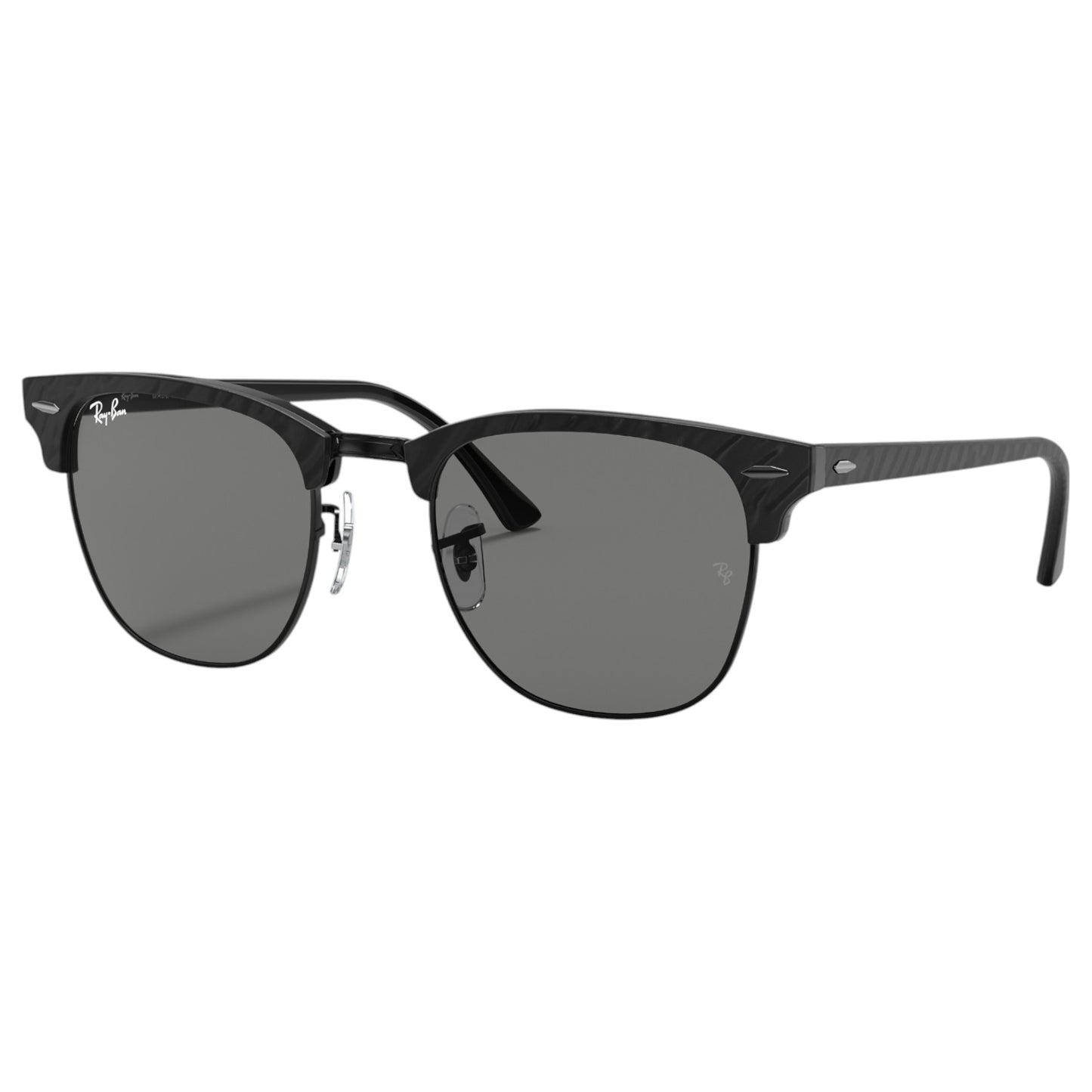 Mens Ray-Ban Clubmaster RB3016 Sunglasses Polished Black/ Dark Grey