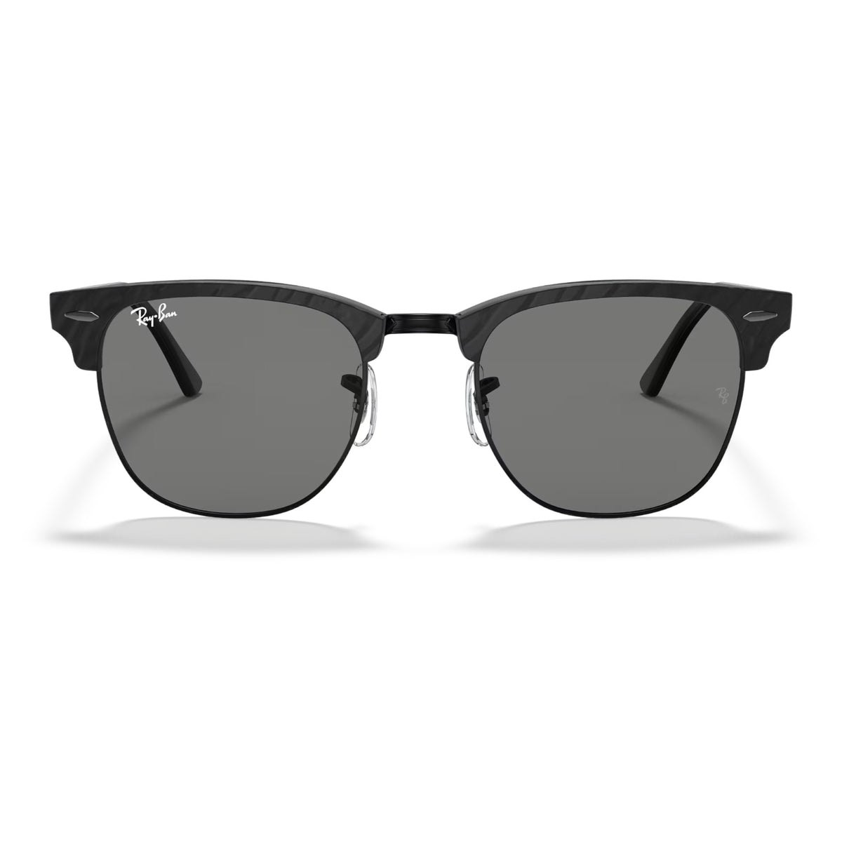 Mens Ray-Ban Clubmaster RB3016 Sunglasses Polished Black/ Dark Grey