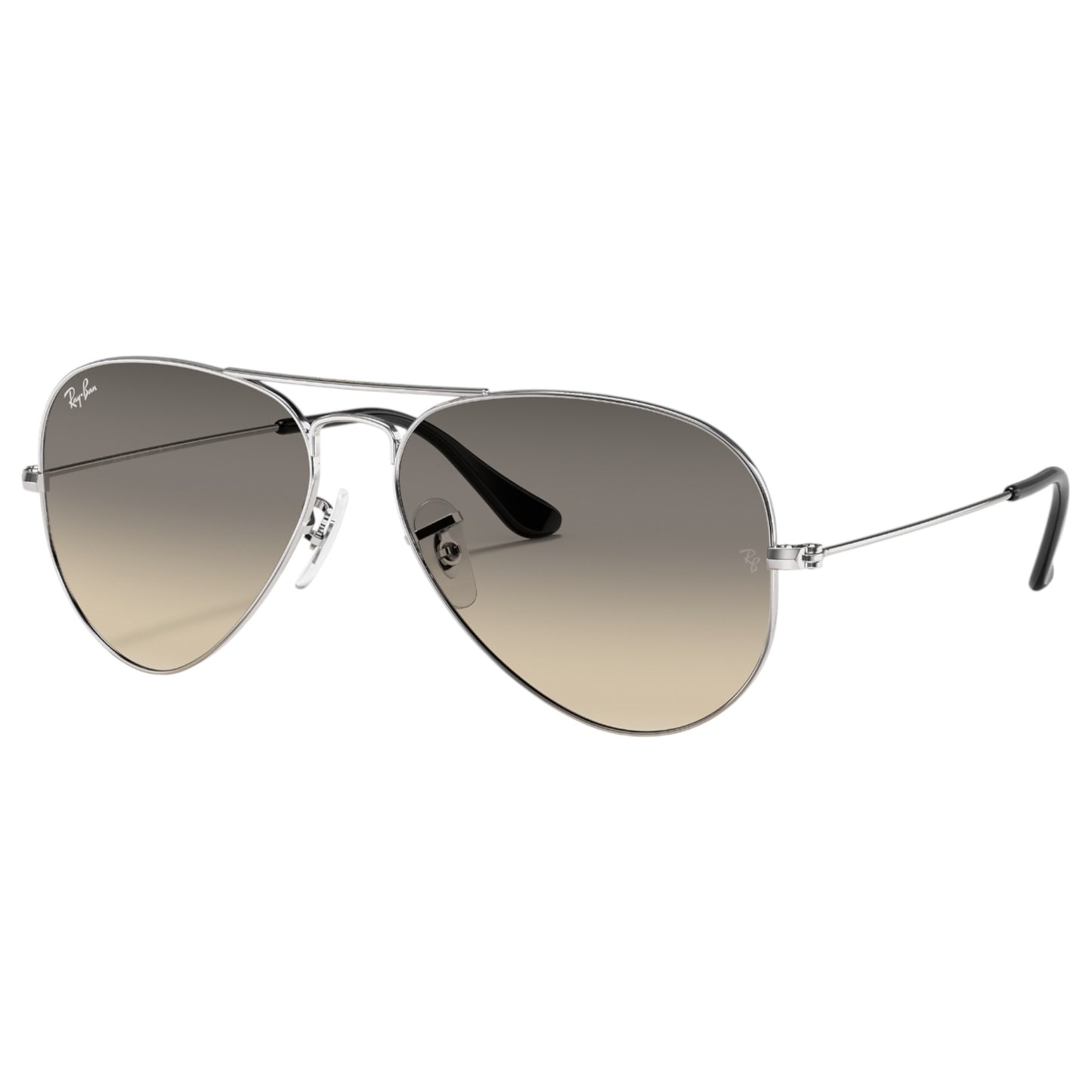 Mens Ray-Ban Aviator RB3025 Sunglasses Polished Silver/ Light Grey