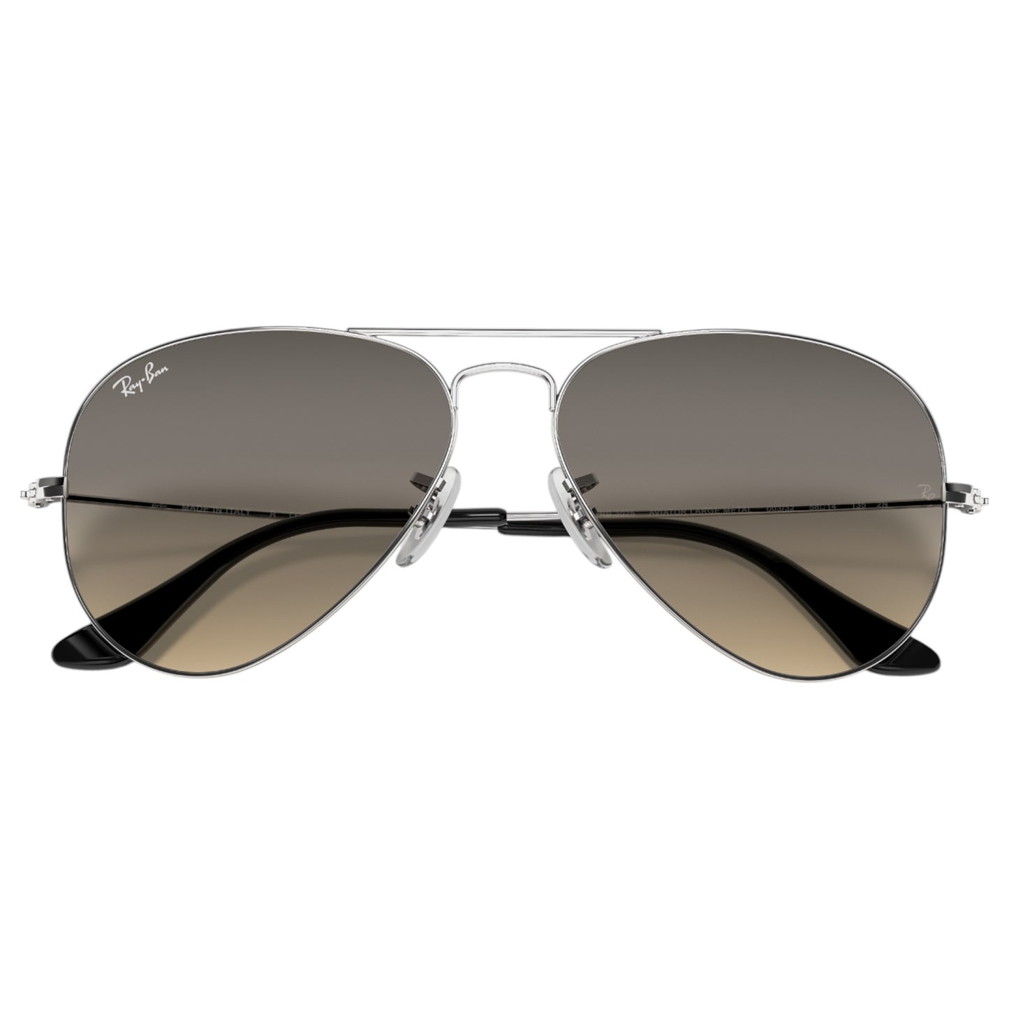 Mens Ray-Ban Aviator RB3025 Sunglasses Polished Silver/ Light Grey