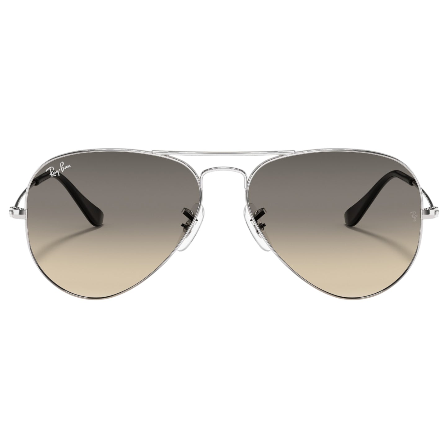 Mens Ray-Ban Aviator RB3025 Sunglasses Polished Silver/ Light Grey