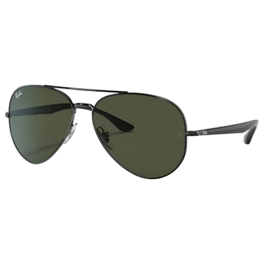 Mens Ray-Ban RB3675 Sunglasses Polsihed Black/ Green