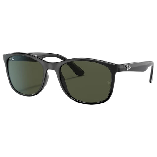 Mens Ray-Ban RB4374 Sunglasses Polished Black/ Green