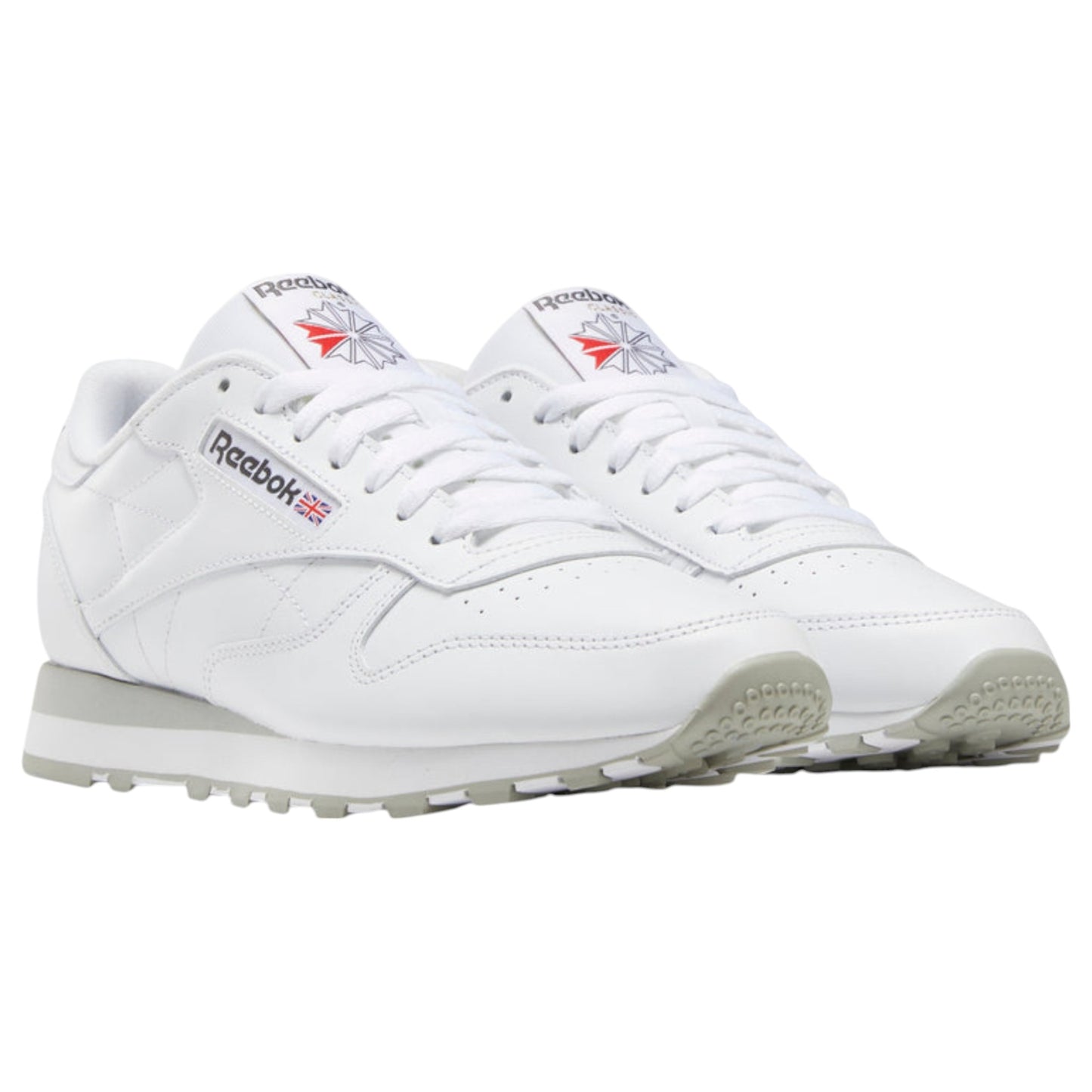 Mens Reebok Classic Leather Shoes White/Grey