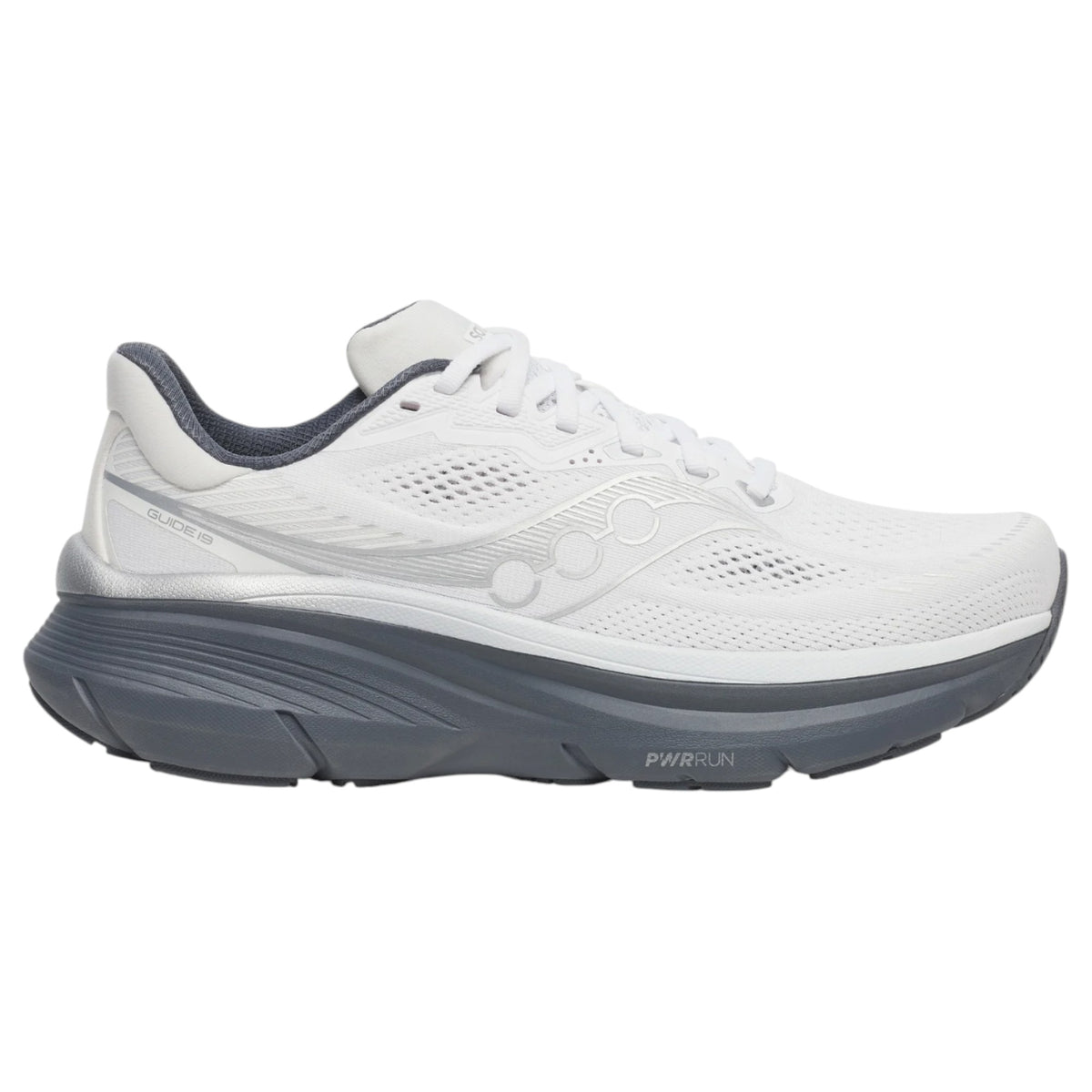 Mens Saucony Guide 19 Shoes White/Shadow