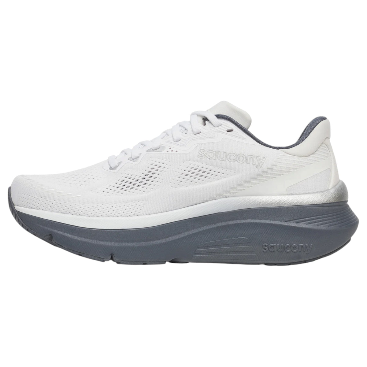 Mens Saucony Guide 19 Shoes White/Shadow