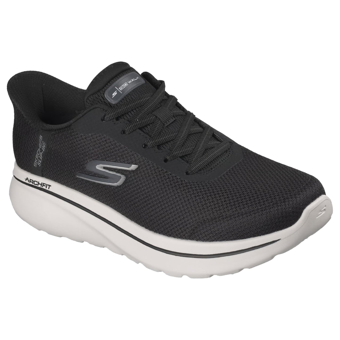 Mens Skechers Go Walk Arch Fit N-Joy - Lenny Shoes Black/White