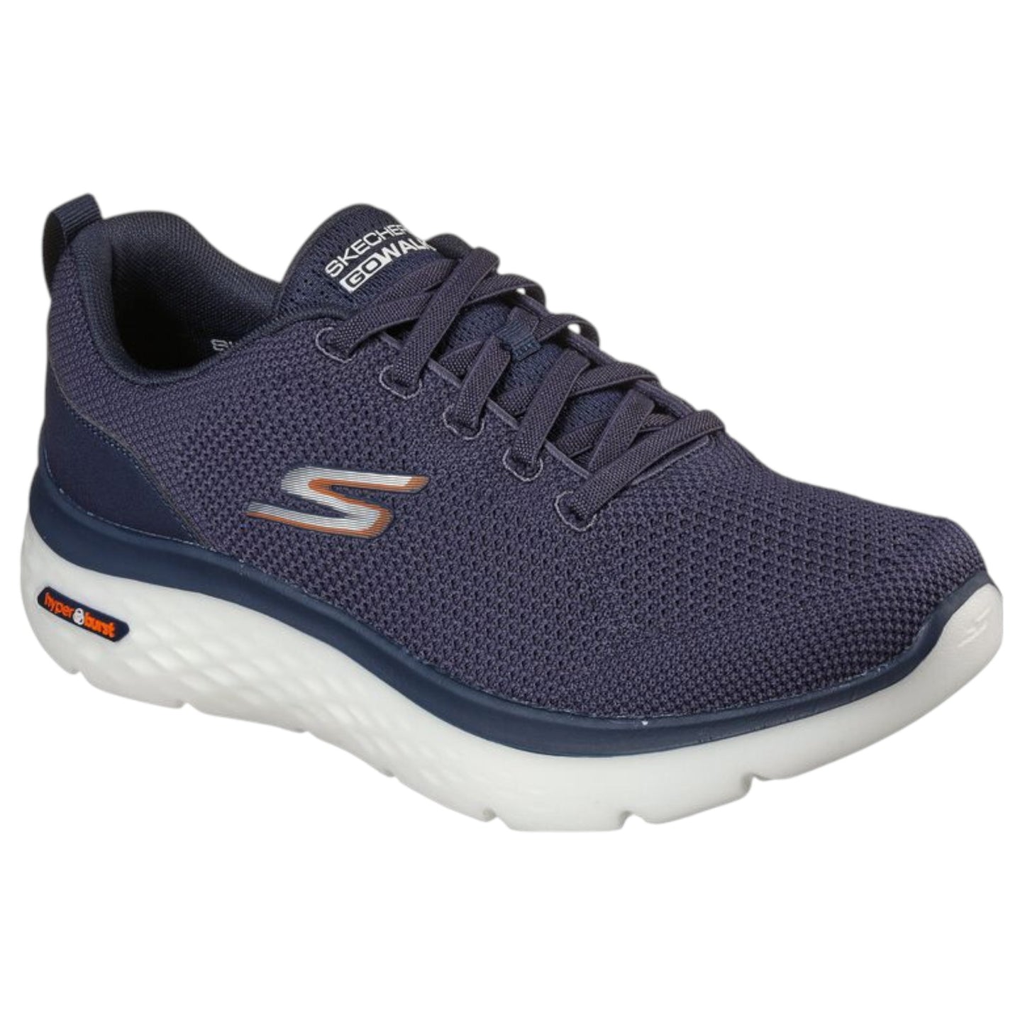 Mens Skechers Go Walk Hyper Burst Nanocore Shoes Navy/Orange