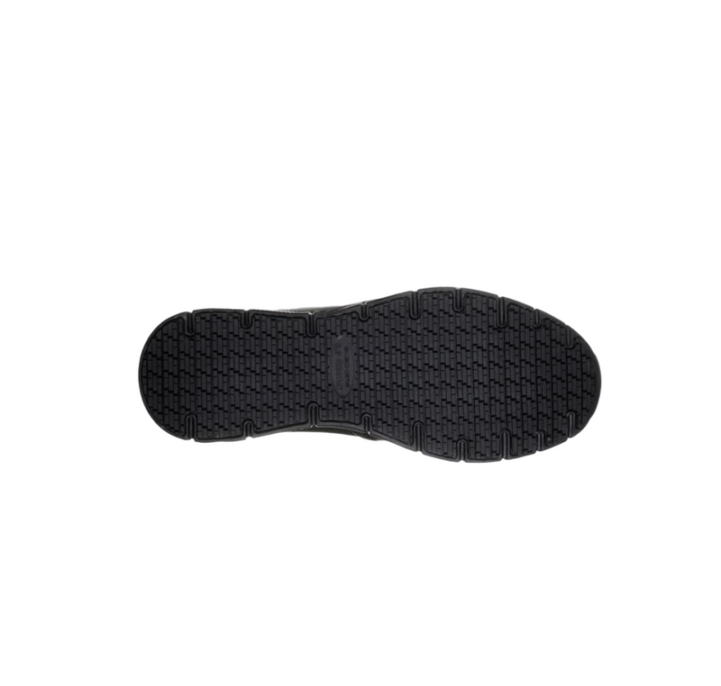 Mens Skechers Nampa Groton Slip Resistant Wide Fit Black Slip On Shoes