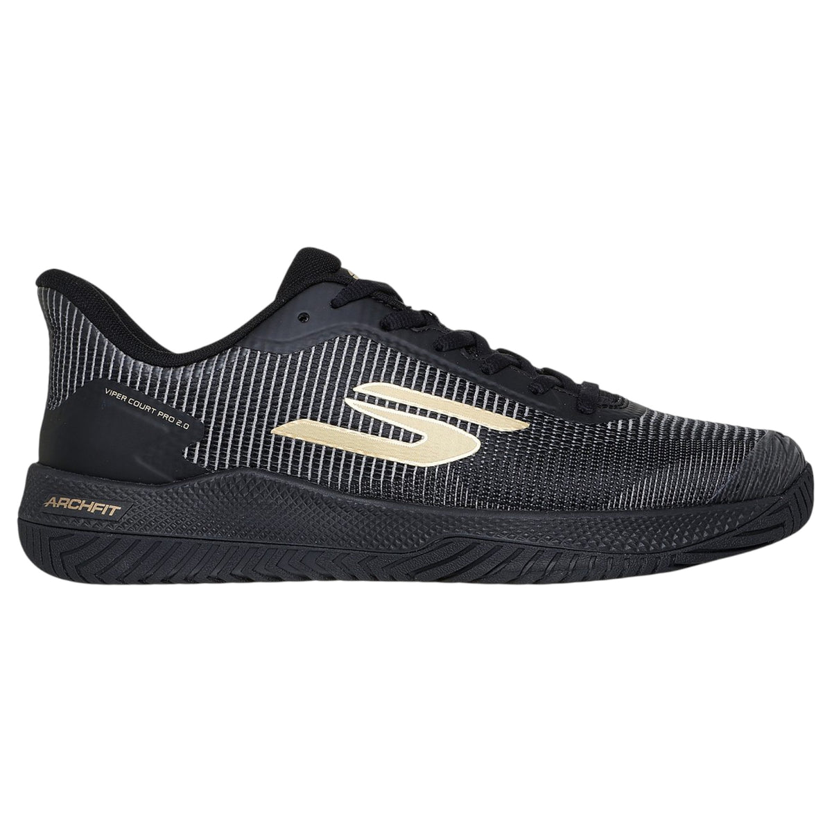 Mens Skechers Viper Court Pro 2.0 - Pickleball Shoes Black/Gold