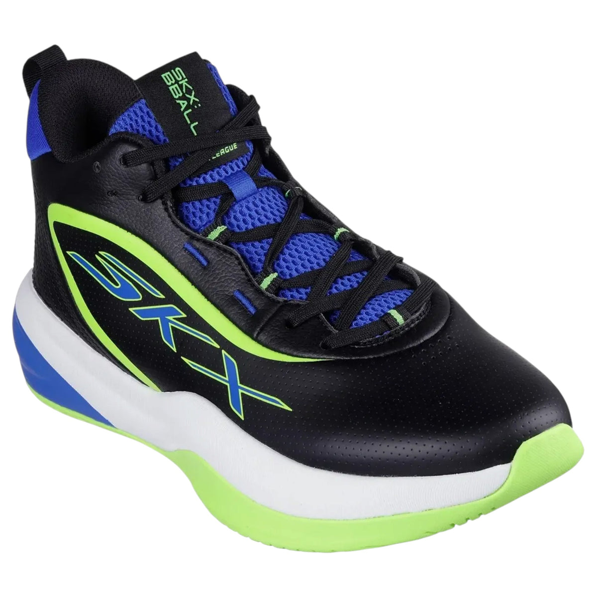 Men Skechers SKX League Shoes Black/Blue