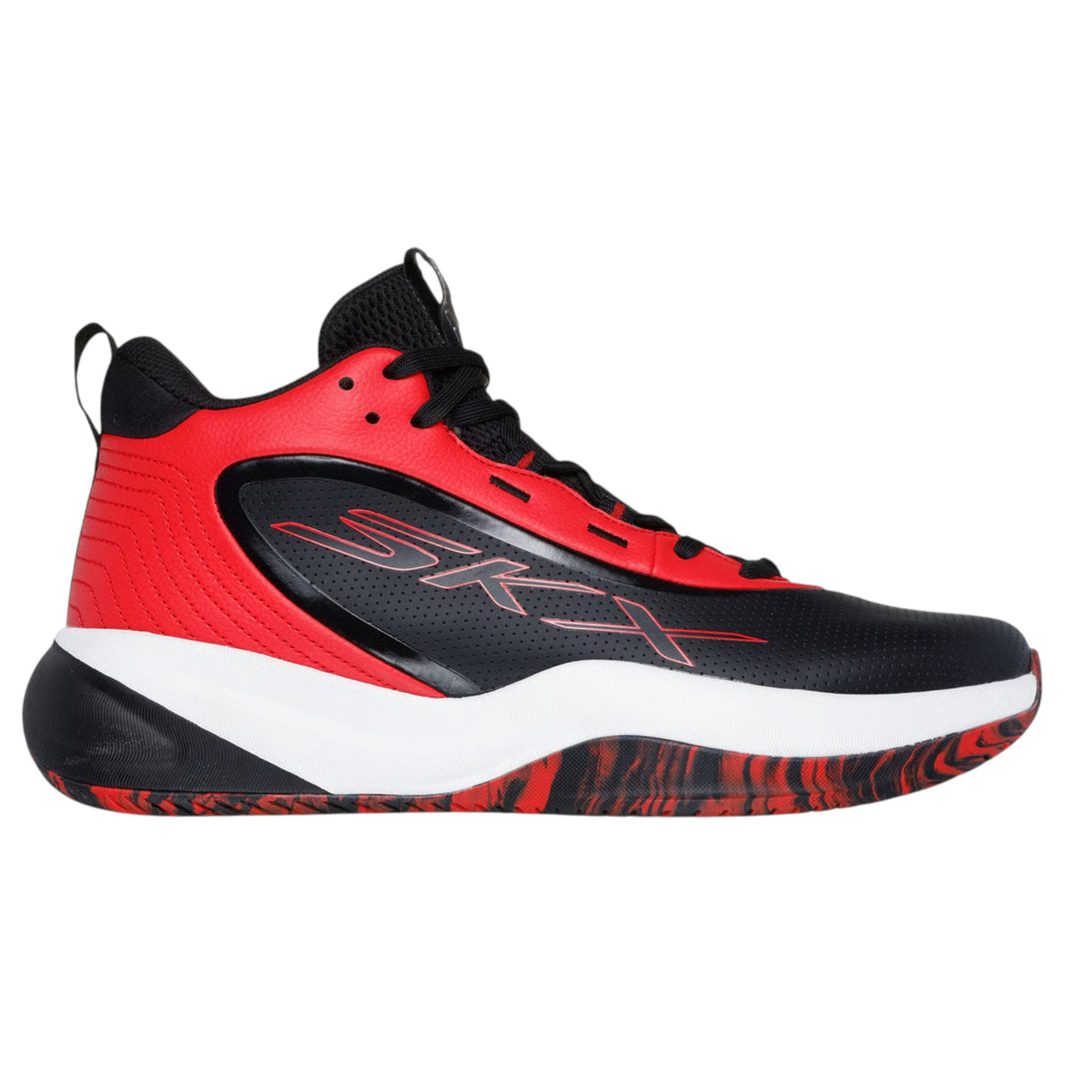Men Skechers SKX League Shoes Black/Red
