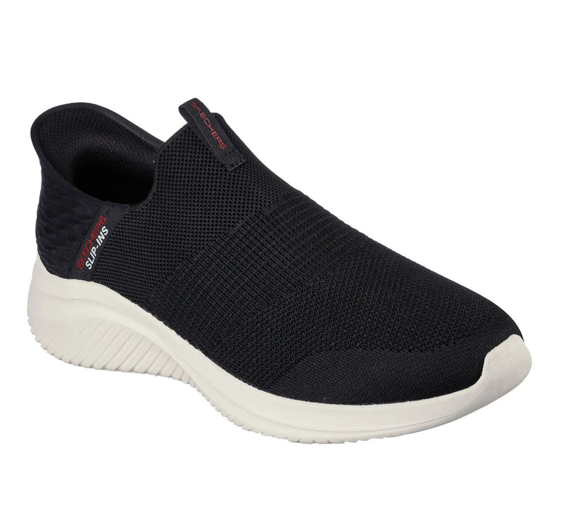 Mens Skechers Slip-Ins Ultra Flex 3.0 Smooth Step Black White Shoes