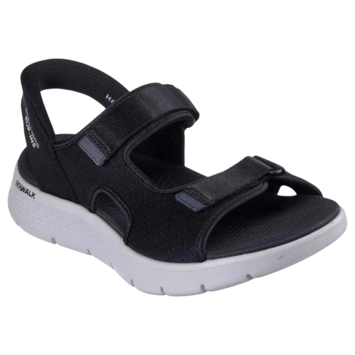 Mens Skechers Go Walk Flex Sandal - Easy Entry Sandals Black/Grey