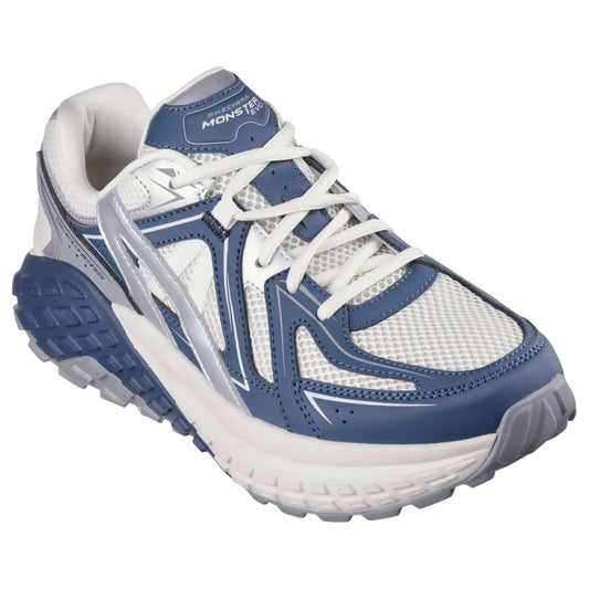 Mens Skechers Sport Monster Evo Shoes White/Blue