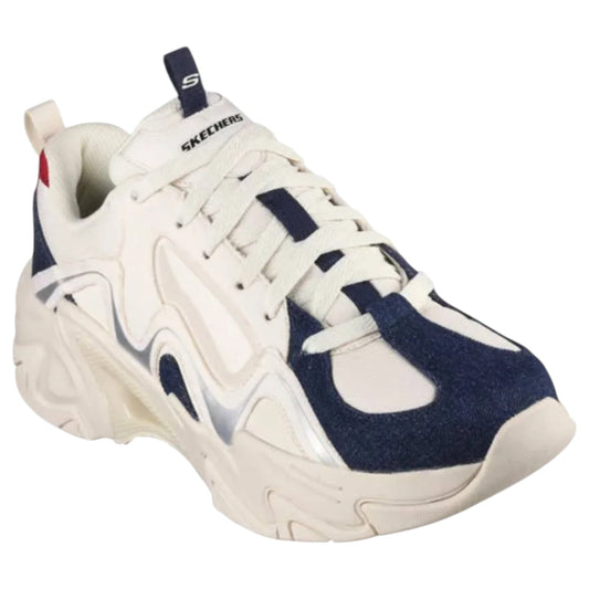 Mens Skechers Stamina V3 Shoes White/Navy/Red