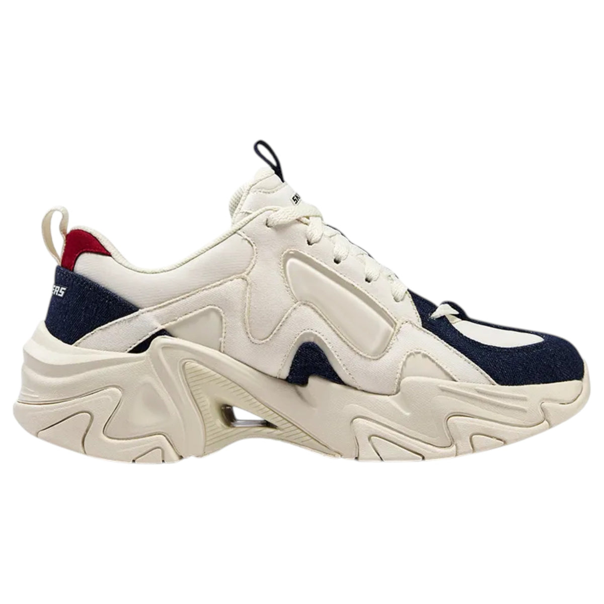 Mens Skechers Stamina V3 Shoes White/Navy/Red