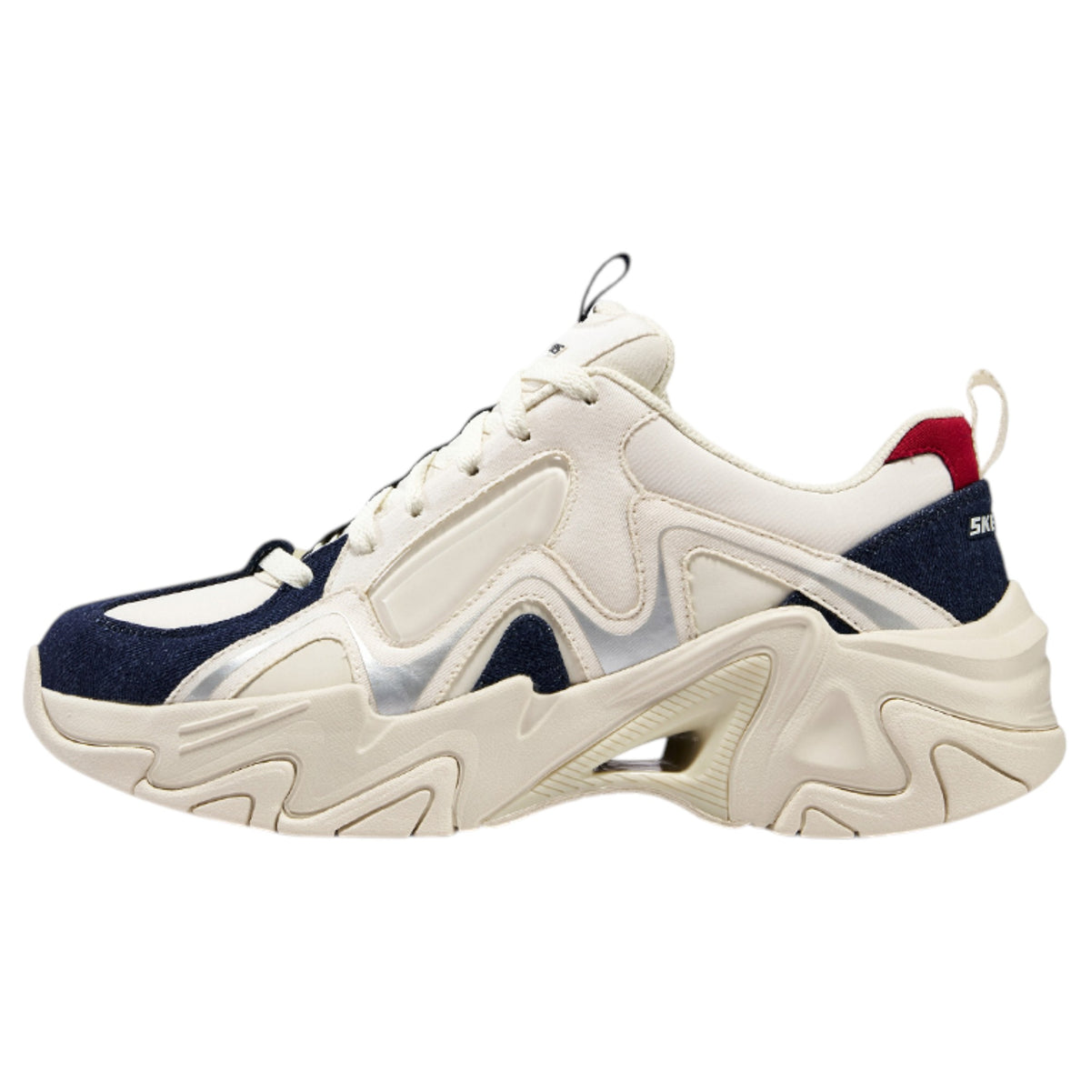 Mens Skechers Stamina V3 Shoes White/Navy/Red