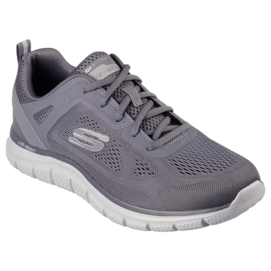 Mens Skechers Track Broader Shoes Charcoal
