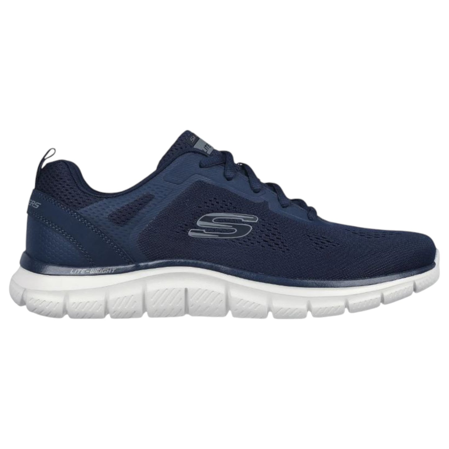 Mens Skechers Track Broader Shoes Navy