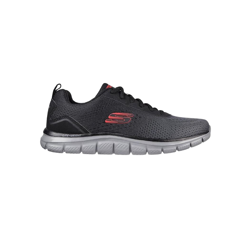 Mens Skechers Track Ripkent Black/ Charcoal Lace Up Athletic Shoes