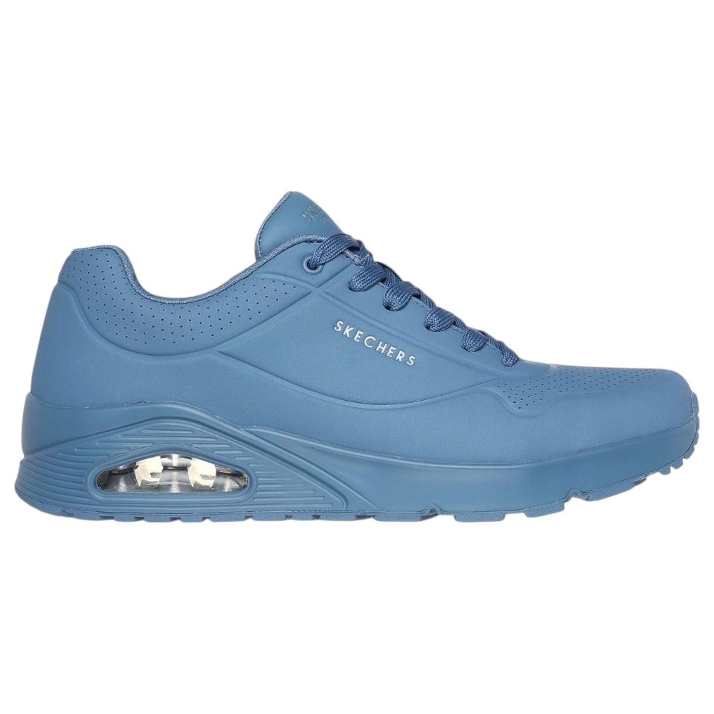 Mens Skechers Uno - Stand On Air Shoes Light Denim